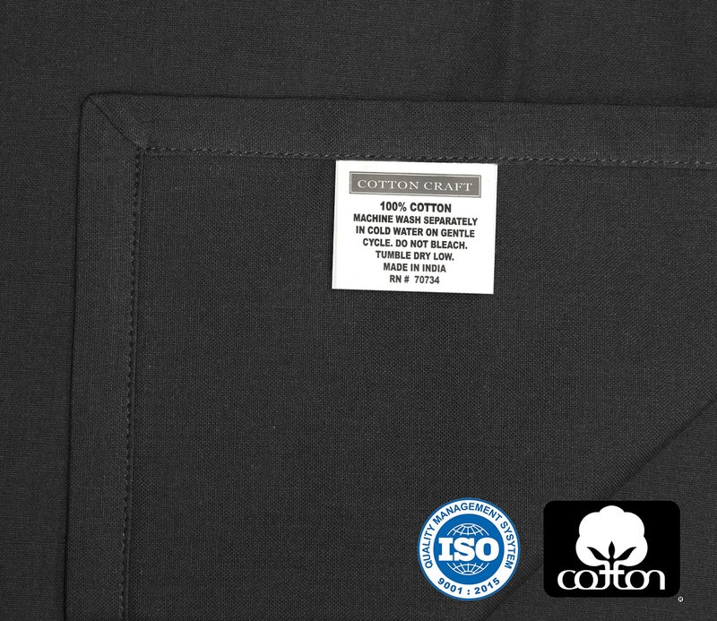 COTTON CRAFT Cloth Napkins - Set of 12 Solid Color Cotton Everyday Lunch Dinner Napkin - Halloween Fall Christmas Holiday Birthday Party Gift Soft Washable Reusable Napkin - Oversized 20 x 20 - Black - Image 2